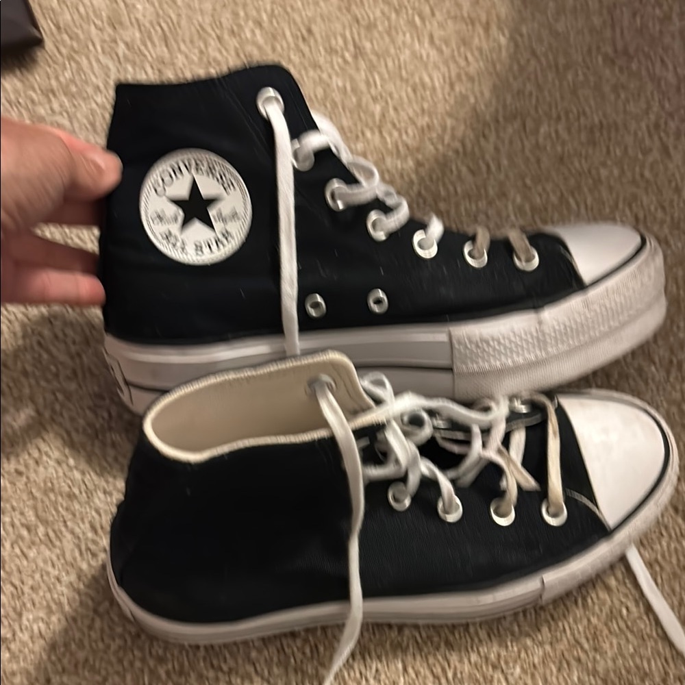 Converse Black and White High-Tops platforms